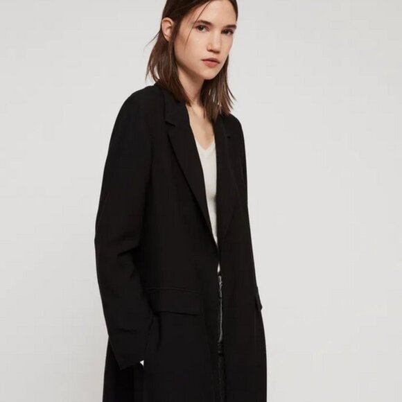AllSaints Aleida Duster Coat | Black (Size US 6) - Picture 2 of 10